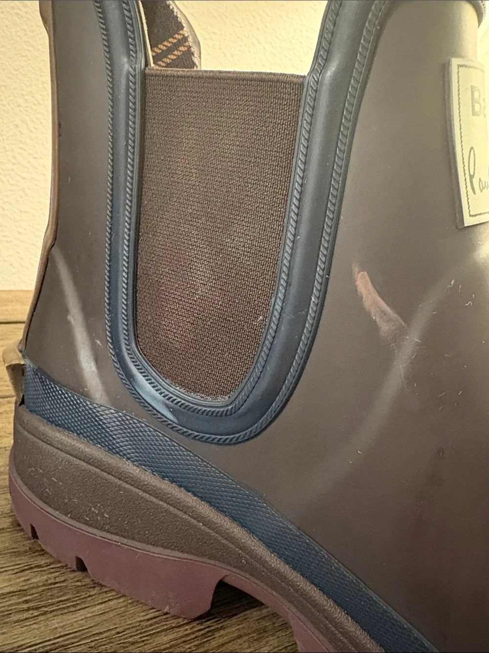 NEW [Barbour] x Paul Smith Rustic Ankle Wellingtons Chelsea Rain Boots Men’s 7